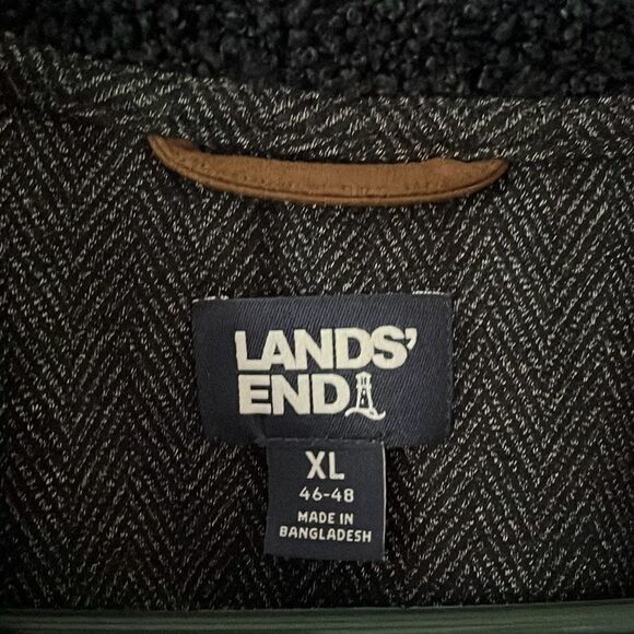 Lands End Navy Blue Zip Front Men’s Cardigan Jacket XL - Picture 3 of 6